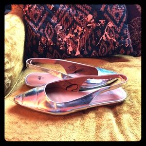 H&M Silver Pointed Toe Flat